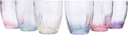 Elegant and Modern Decorative Kate Optic Design Rock Glassware Set for Parties, Events, Wedding, Birthday Programs, and Home Bar - 10oz Glasses, Set of 6, Assorted Color