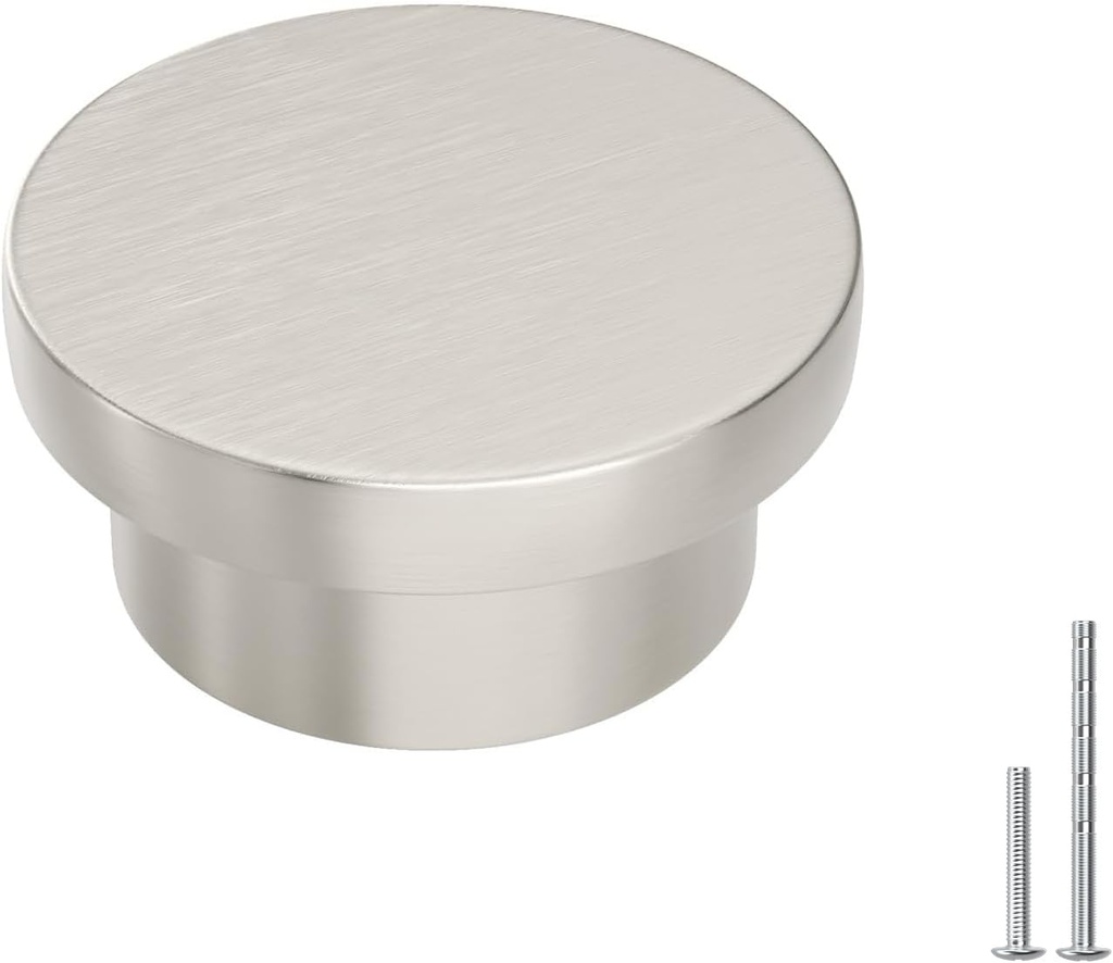homdiy 20 Pack Brushed Nickel Cabinet Knobs Round Zinc Drawer Knobs for Kitchen Hardware Cabinet Knobs Dressers and Closets
