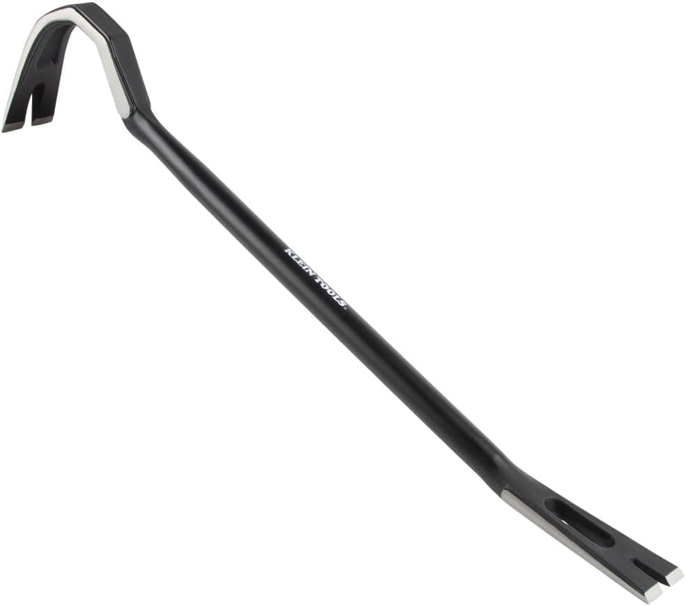 Klein Tools 66095 24-Inch Gooseneck Wrecking Bar and Nail Puller, Heavy Duty Forged Carbon Steel, Pry Bar for Demolition