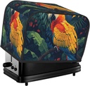 Wood Parrot Bird Toaster Cover 2 Slice Washable Bread Maker Cover Decorative Kitchen Small Appliance Covers Dust Protection Stain Resistant Bread Machine Protector with Top Handle