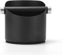 Stainless steel coffee grounds box bar espresso machine knocking grounds box home mini tea grounds bucket barista tools(Black)
