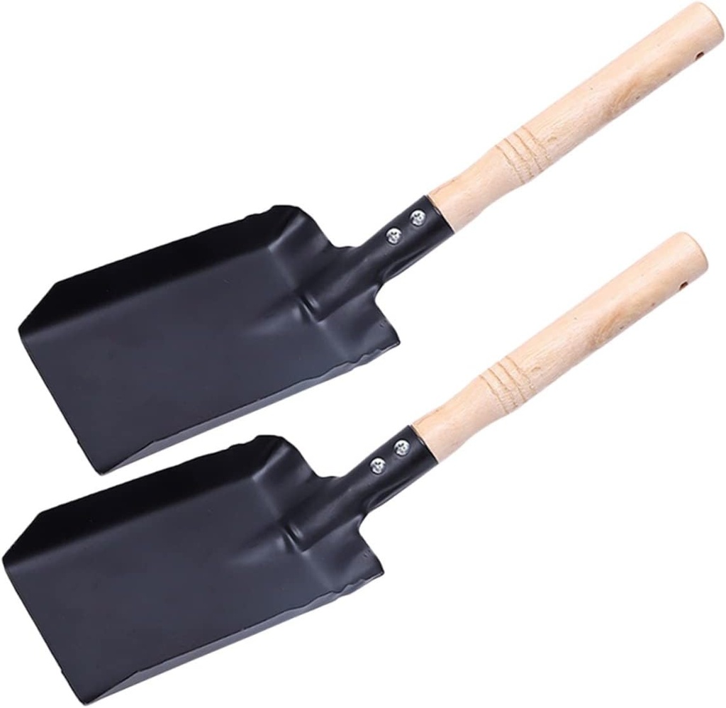 2pcs Garden Spade Iron Shovel Wooden Handle for Outdoor Gardening Soil Digging and and Hand Tools for All Ages