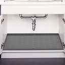 Under Sink Mat Waterproof - 22"x34" Kitchen Cabinet Sink Mat with Unique Drain Hole Design, Liner Protector for Kitchen Sink and Bathroom, Water Drips, Leaks, Spills, Hold up to 3.3 Gallons of Liquid