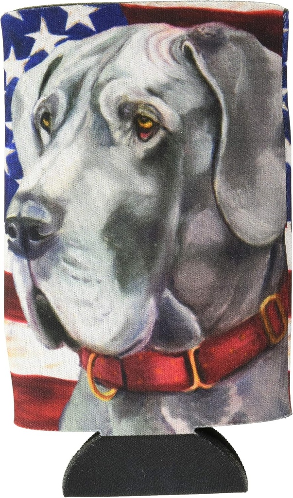 Caroline's Treasures LH9542TBC Great Dane USA Patriotic American Flag Tall Boy Hugger Can Cooler Sleeve Hugger Machine Washable Drink Sleeve Hugger Collapsible Insulator Beverage Insulated Holder