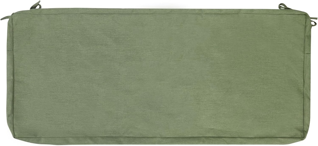Magpie Fabrics Patio Bench Loveseat Cushion Covers (Replacement Cover only, No Insert!), Waterproof Fade Resistant Swing Cushion Slipcover with Ties(42x18x3 Inch, Green)