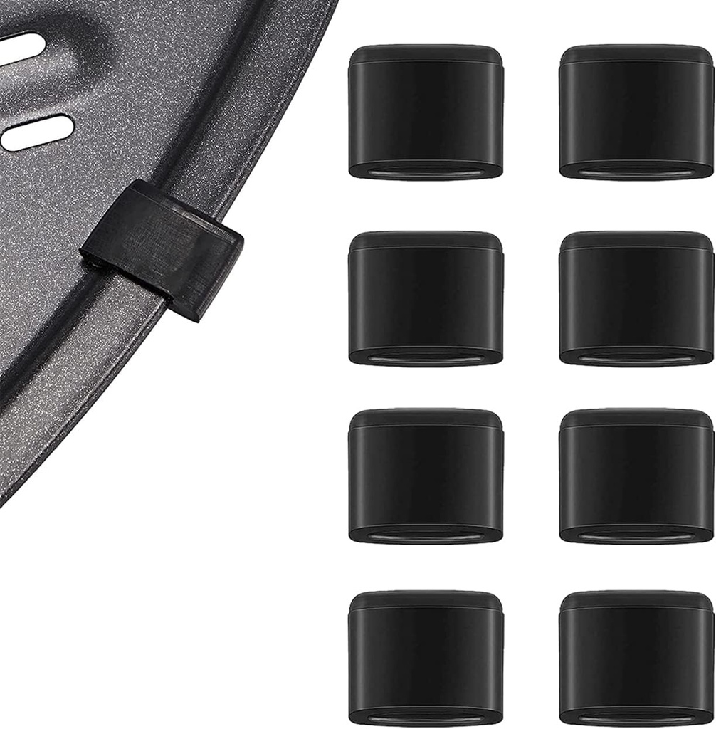 8 Pieces Air Fryer Rubber Bumpers, Aifeier ET Black Air Fryer Replacement Rubber Tips for Power XL Air Fryer Grill Pan