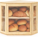 Corner Bread Box for Kitchen Countertop Two-Tier Large Capacity Bread Boxes Storage Container with Adjustable Height Countertop Bread Storage Bin