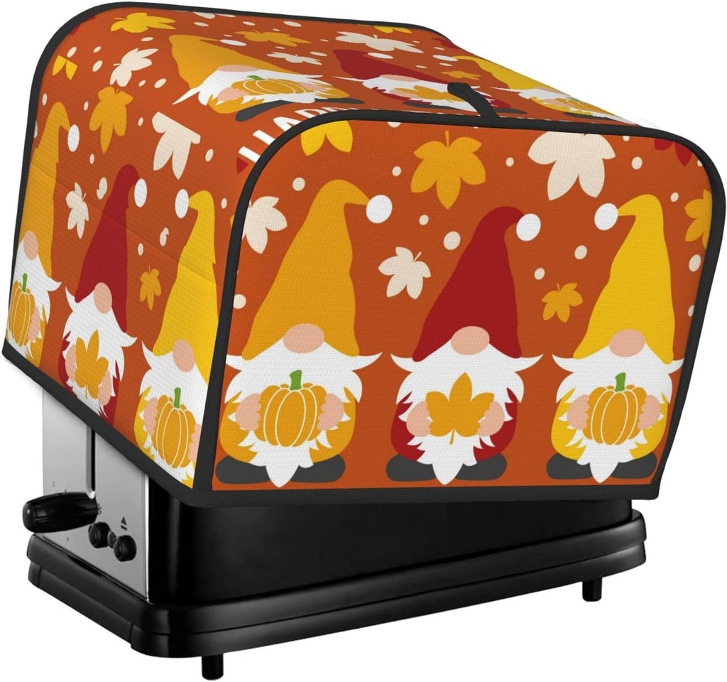 Oven Cover Kitchen Bread Machine Protector,4 Slice Toaster Cover For Home,Fingerprint Coaster Cover,Kitchen Small Appliance,Happy Thanksgiving Three Gnomes
