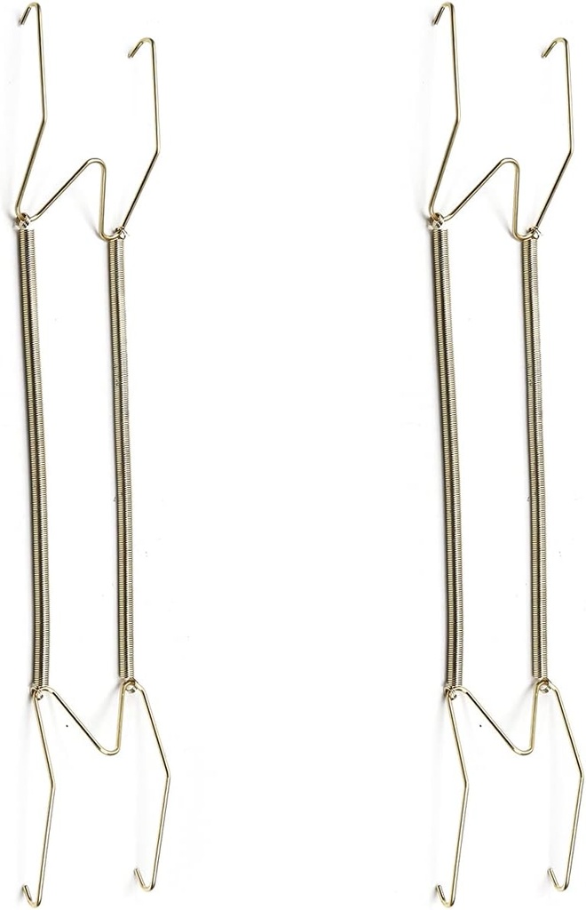 Heyiarbeit Plate Hanger 15.98" W Type Stainless Steel Plate Hangers Invisible Wall Hooks for Walls Compatible Decorative Plates Hooks Dish Display Holder Golden 2PCS