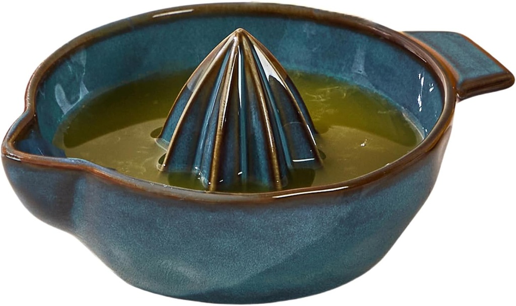 Ceramic Lemon Juicer Reamer Manual Citrus Lime Hand Squeezer Bowl with Handle and Pour Spout, Handheld, Easy to Use and Clean