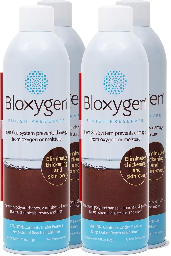 Bloxygen Preserver. Spray, Seal, and Store. 4 can Pack. Inert Gas Preservation System.