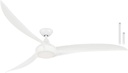 MINKA-AIRE F848-WH Light Wave 65' Ceiling Fan, White Finish with Remote and Additional 3.5' Downrod