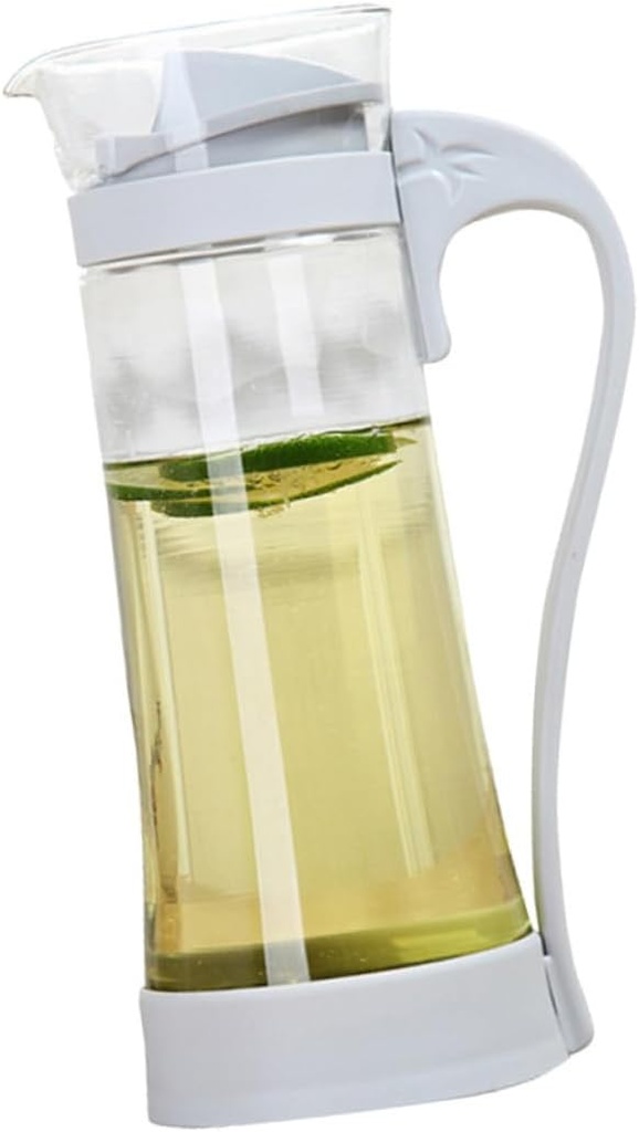PRETYZOOM Glass Water Pitcher Transparent Kettle Comfort Grip Handle for Serving Juice Iced Tea and Beverages at Parties and Gatherings