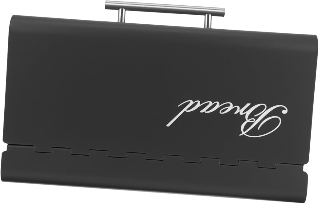 Wear-resistant Metal Bread Box with Capacity for Kitchen Countertop Storage Textured Surface Multipurpose Container for Bread Snacks and Kitchen Supplies Black