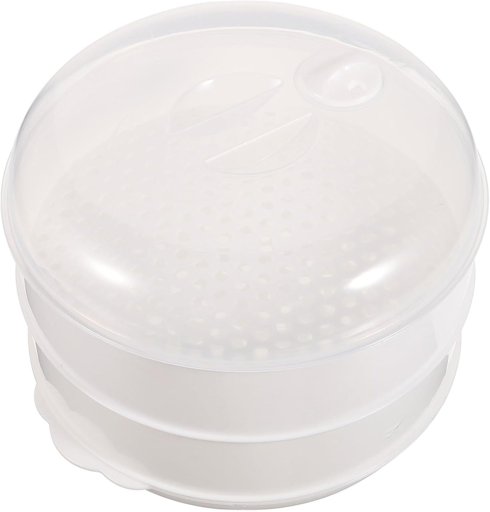 Zerodeko Double Layer Microwave Steamer Box Lid Food Steamer for Vegetable Cooking Microwave Safe Kitchen Tool Random Style