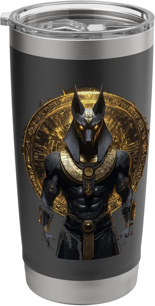 Anubis Egyptian Diety Egypt Pyramid Ancient Egypt Stainless Steel Insulated Tumbler