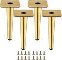 Gold Metal Furniture Legs Heavy Duty Straight Furniture Feet DIY Modern Replacement Legs for Cabinet Sofa Couch Chair-Set of 4 (Gold, 8")