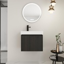 24 Inch Bathroom Vanity with Sink,Wall Mounted Bathroom Vanity,Wooden Storage Cabinet with Double Doors for Bathroom,Black