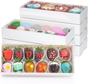 RomanticBaking 20PCS Strawberry Boxes Cookie Boxes Bakery Boxes Treat Boxes for Christmas Valentine's Wedding(12"x4.8"x2")