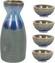 1set Traditional Sake Set Pot Cups Ceramic Sake Cup Pot Aesthetic for Wine Spirits