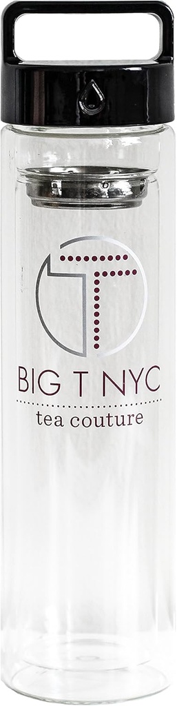 Travel Glass Tea Tumbler 17oz, Tea Infuser With Loose Leaf Tea Strainer