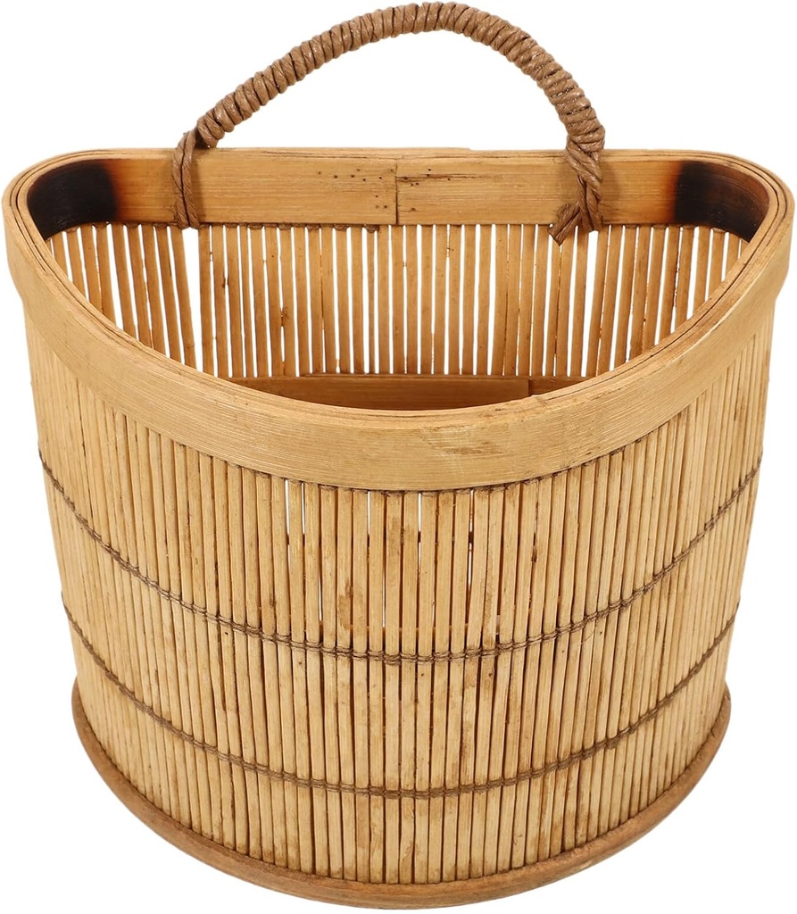 Alipis Wall Hanging Basket for Kitchen Storage Woven Garlic Basket Decorative Fruit Organizer Space-saving Design for Door Wall Stylish Home