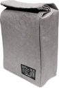 ZENPAC Small Grey Insulated Bag, Lunch Box for Men, Unisex, Designer Kraft, Washable, Spill Proof Sandwich Sack for Work, School, Picnic, 8.5x4.5x12 Inches
