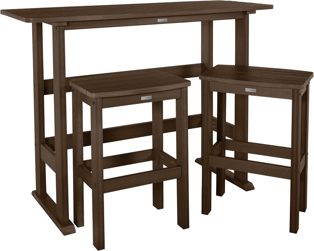 highwood AD-KITBALC2-ACE Lehigh 3pc Bar Height Balcony Set, Weathered Acorn
