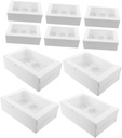 10PCS Cupcake Boxes with Window Brown Kraft Paper Bakery Boxes for Muffins and Donuts 6-Cave Egg Tart Packaging for Parties and Events