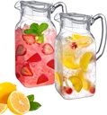 Amazing Abby - Quadly - 2-Pack Acrylic Pitcher (64 oz), Clear Plastic Water Pitcher with Lid, Fridge Jug, BPA-Free, Shatter-Proof, Great for Iced Tea, Sangria, Lemonade, Juice, Milk, and More