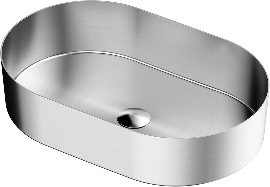 Karran Cinox Stainless Steel Oval Vessel Sink in Stainless Steel