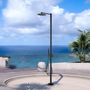 Freestanding Outdoor Shower - Outside Drench Shower for Backyard Garden/Swimming Pool/Beach Courtyard - Outdoor Shower Column with 10" Rain Shower Head and Handheld, Matte Black