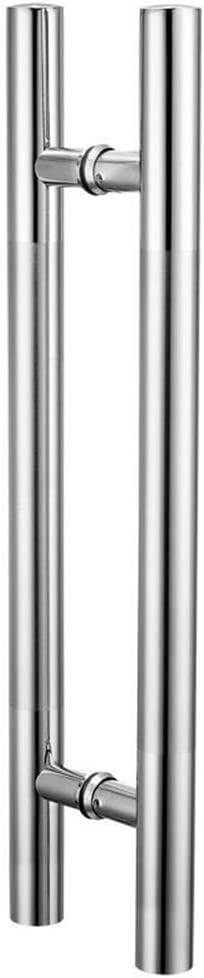 Sliding Door Handle Stainless Steel Swing Shower Door Handle,80CM/31.5in Glass Door Handle Set for Hotel Restaurant Kiten,Easy to Install(Color:Silver,Size:Hole 60CM/23.62")