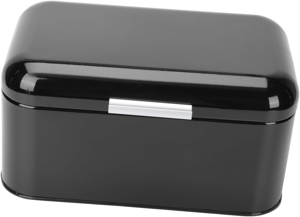 Metal Bread Storage Container Black Multipurpose Kitchen Food Storage Box for Bread Snacks Coffee Office Supplies Easy to Clean Household Organizer Bin