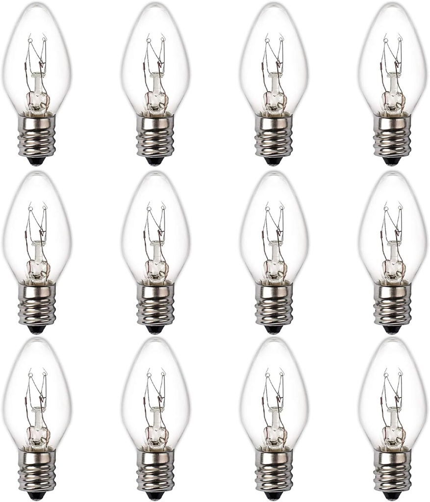 15 Watt Himalayan Salt Lamp Bulbs, 12Pack Dimmable Rock Salt Night Light Bulbs with E12 Base for Salt Lamps, Scentsy Warmer Wax Diffuser, Candle Warmers, Yellow