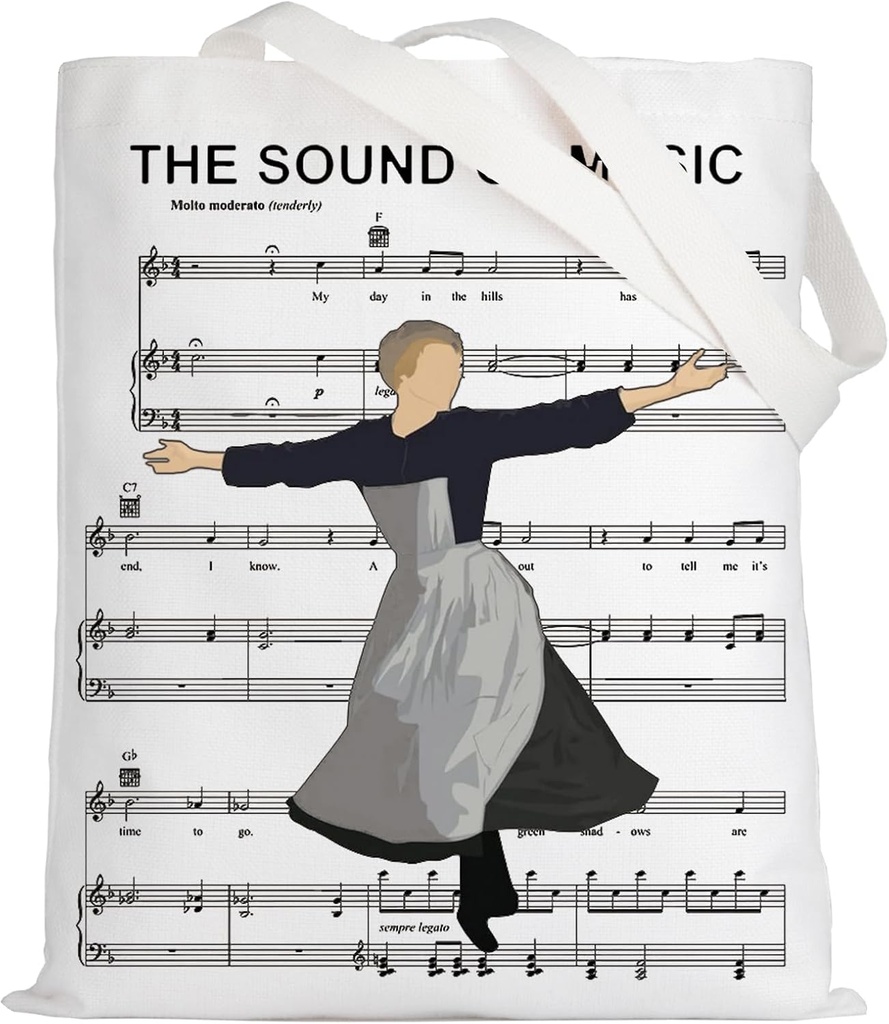 LEVLO Maria Musical Tote Bag Julie Andrews Fans Gift Maria Theatre Reusable Grocery Bag Musical Theatre Merch