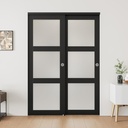 48 × 80 in. 3 Glass Manufactured Sliding Closet Door with Installation Hardware Kit