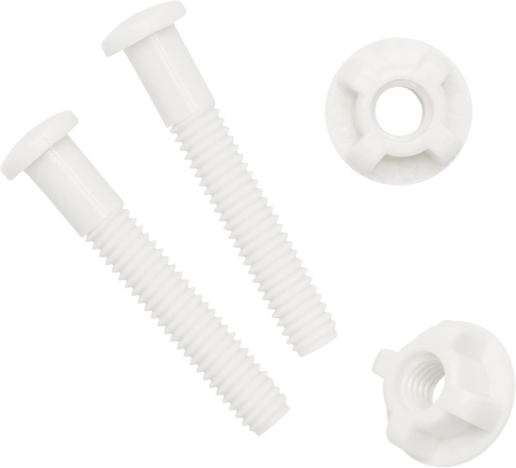 Qualihome Plastic Toilet Seat Screws Replacement - Durable Toilet Nuts - Bolts for Toilet - Toilet Screw Plastic Hardware - Easy Install for Toilet Lid