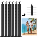 6Pack SS316 Cable Railing Post 36"(Post 35"x2"x2") for Coastal Lake, Level Drilled Railing Post with Cable Grommets, Adjustable Top Cable Handrail Post, Stainless Steel Black Finish Deck Post