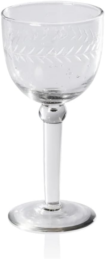 Zodax Tuscan Handmade Etched Glass - Set of 1 (Goblet)