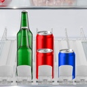 Drink Organizer for Fridge, Soda Can Dispenser with Locking Adjustable Width, 3 Rows/5 Rows Soda Can Organizer, Self Pushing Drink Organizer for Cabinet Countertop Fridge (Set 02)