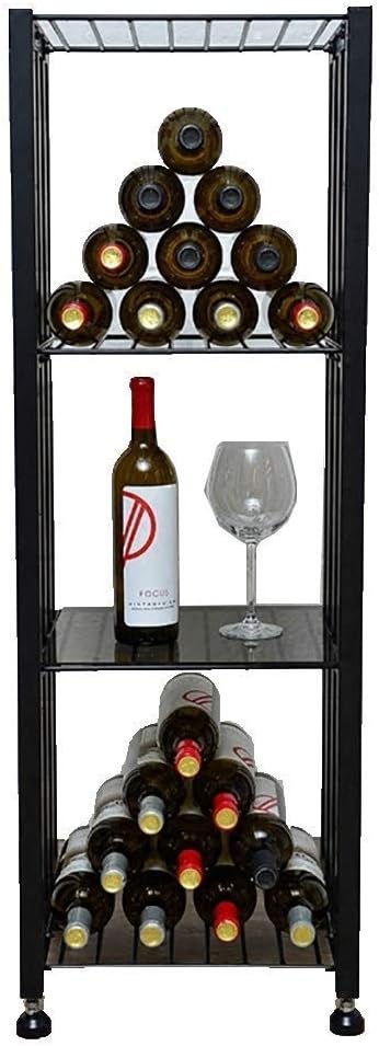 Kitchen Wine Rack Shelves Cabinets Wine Cooler Wrought Iron Floor Wine Rack Industrial Wind Display Storage for Wine Cellars Bars