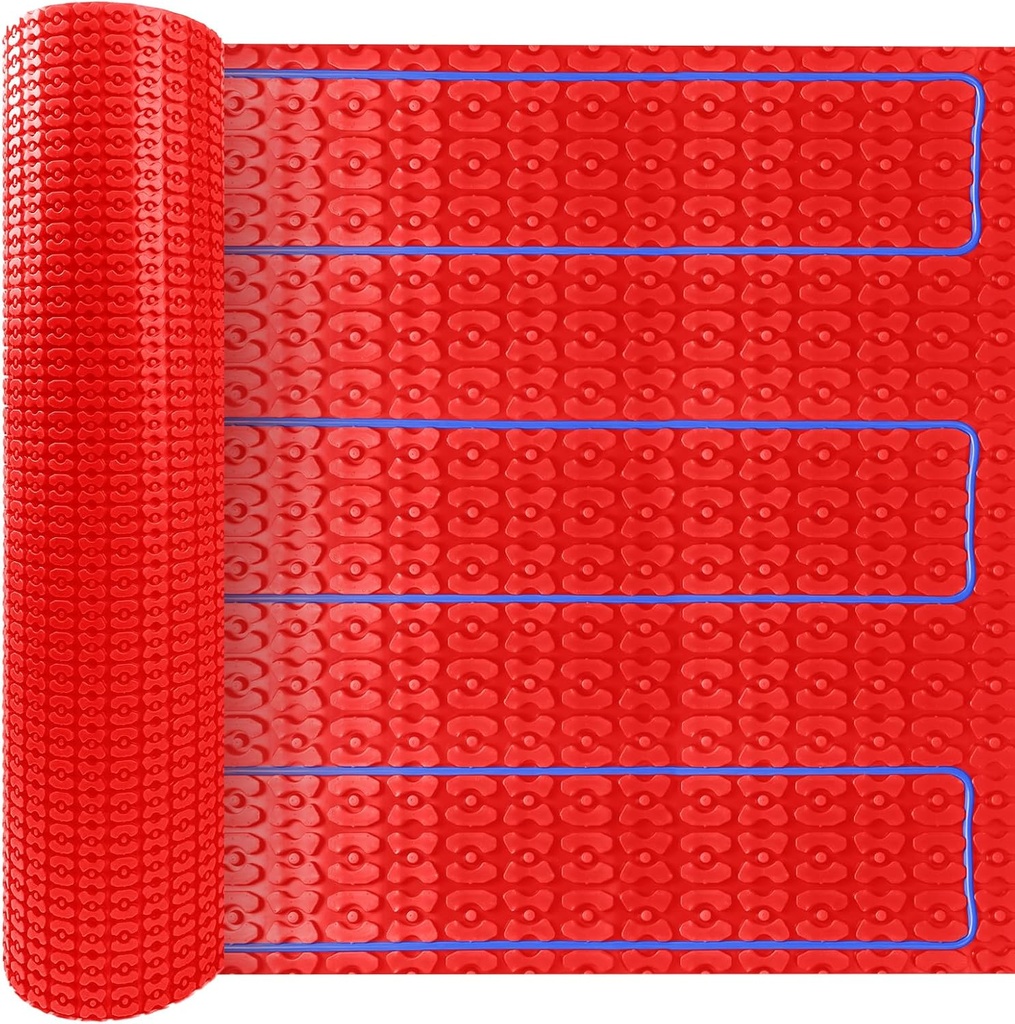 MAXKOSKO Heating Cable Underlayment Membrane, Easy Installation and Uncoupling Heated Floor Mat, Waterproof and Tile Anti-Fracture 54 Sq. Ft.