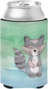 Caroline's Treasures BB7438CC Raccoon Watercolor Can or Bottle Hugger Cooler Washable Drink Sleeve Collapsible Beverage Insulated Holder, Can Hugger, Multicolor