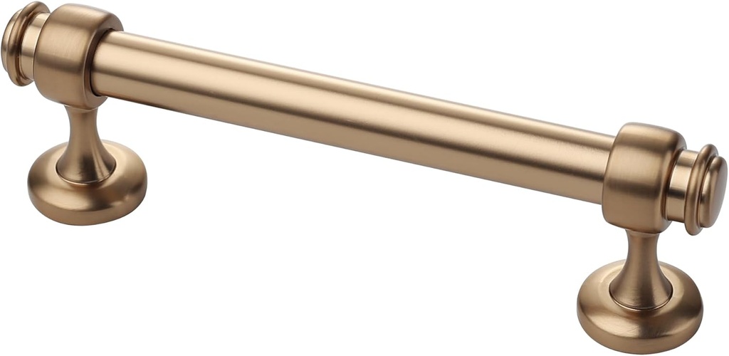 Alzassbg 10 Pack Champagne Bronze Cabinet Pulls, 4 Inch(102mm) Hole Centers Cabinet Handles Kitchen Hardware Straight Bar for Cabinets and Drawer AL3082BRG