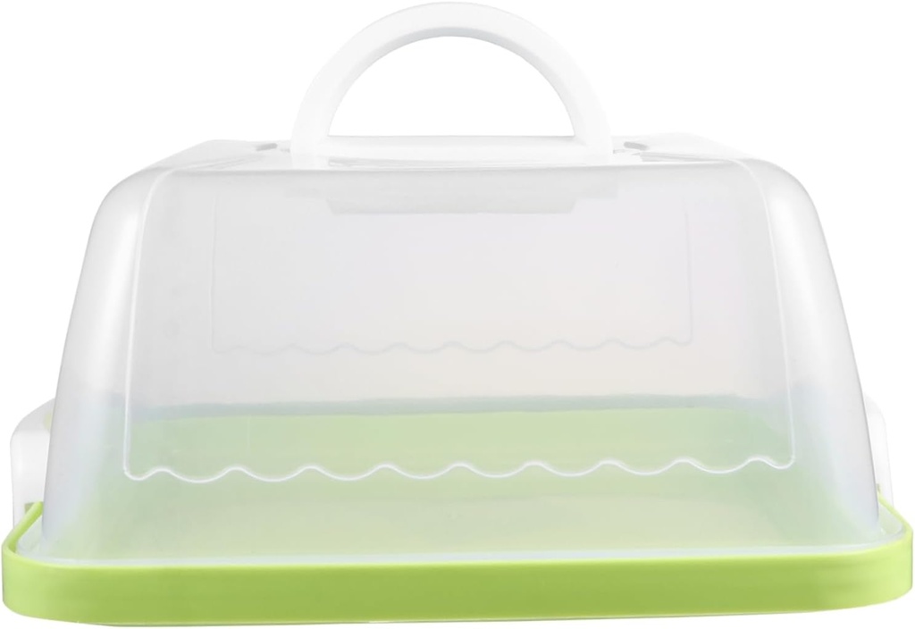 Cabilock Portable Transparent Cake Box with Handle Dessert Carrier for Birthday Cakes and Cupcakes Thickened Plastic Storage Container for Parties and Outdoor Use