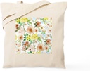 CafePress Floral Pattern Tote Bag Reusable Natural Beige Canvas Shopping Bag