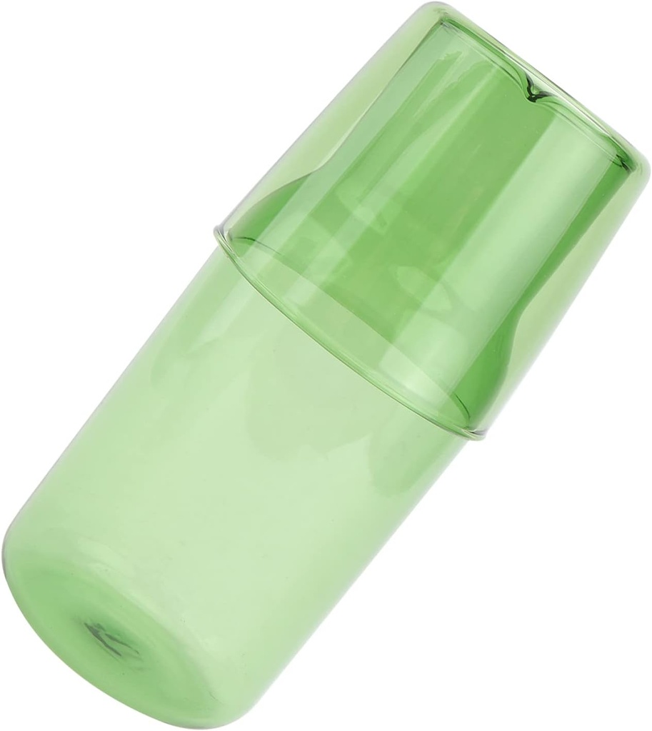 VOSAREA 1Set Glass Cup and Water Kettle Set Drinking Tools for Home Office Hotel for Water Tea Juice High Borosilicate Glass Green