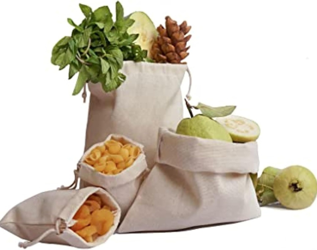 Canvas Cotton Bags Double drawstring Pack of 12 (8x10 Inches)