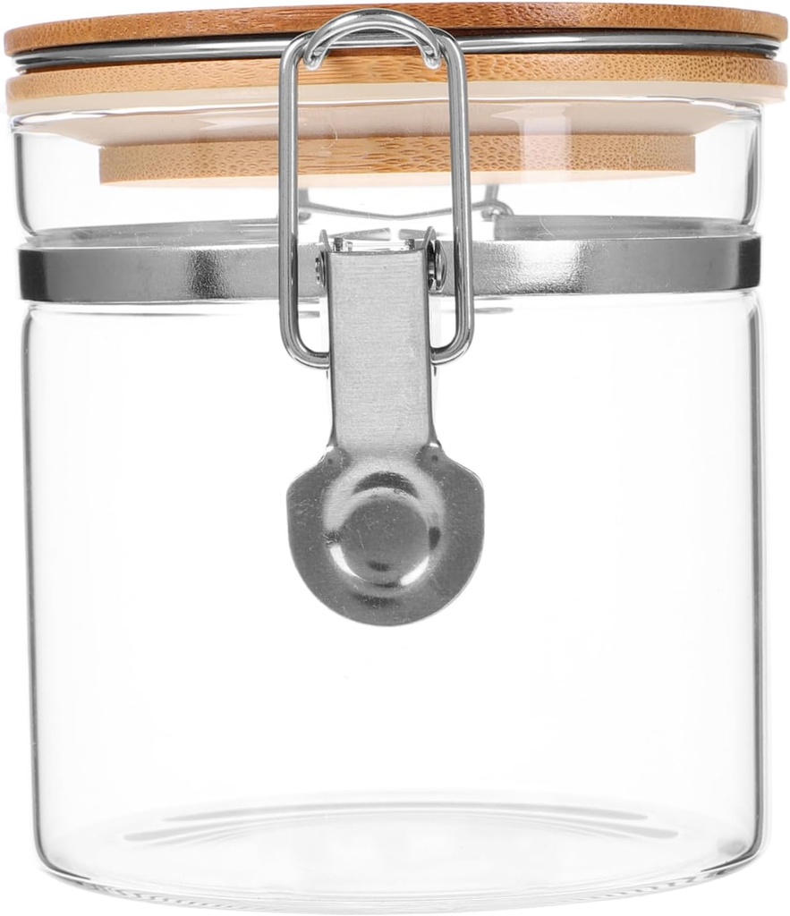 Mobestech Airtight Glass Food Storage Jar Lid High Borosilicate Canisters for Tea Spices Sugar and Cookies and Leakproof for Kitchen Organization
